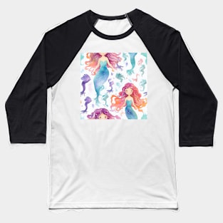 Mermaids Pattern 7 Baseball T-Shirt